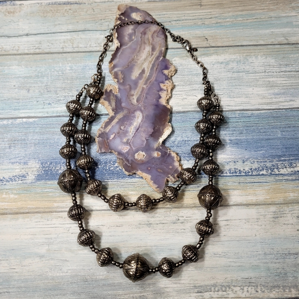 Premier Design  Silver Beaded Necklace